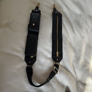 BILLIE STRAP! Black Adjustable Bag Strap with Gold Accents